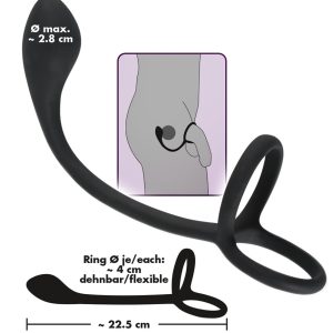 Black Velvets Analplug mit Cock & Ball Ring