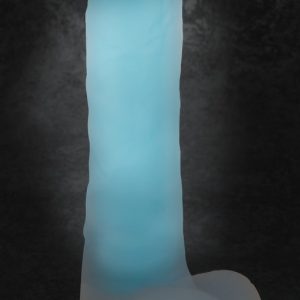 You2Toys Glow in the Dark Dildo - Naturdildo mit Saugfuß Milchig, Türkis