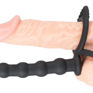 Black Velvets Doppelring mit Analdildo - Perfekter Halt und doppelte Penetration