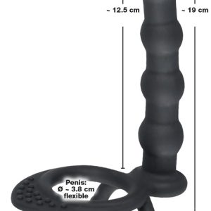 Black Velvets Doppelring mit Analdildo - Perfekter Halt und doppelte Penetration