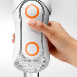 TENGA Flip Orb - Blowjob-Simulation & 2-Punkte-Stimulation Weiß/Transparent/Orange