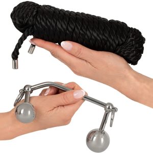 You2Toys - Bondage Plugs mit 10m Seil Silber/Schwarz