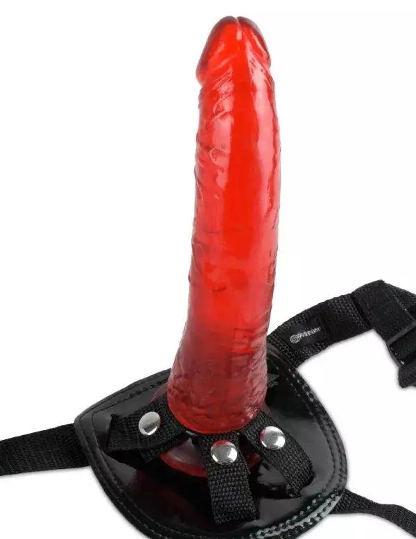 Fetish Fantasy Series Pegging Harness - Lack-Optik, Größenverstellbar, inkl. 3 Ringe