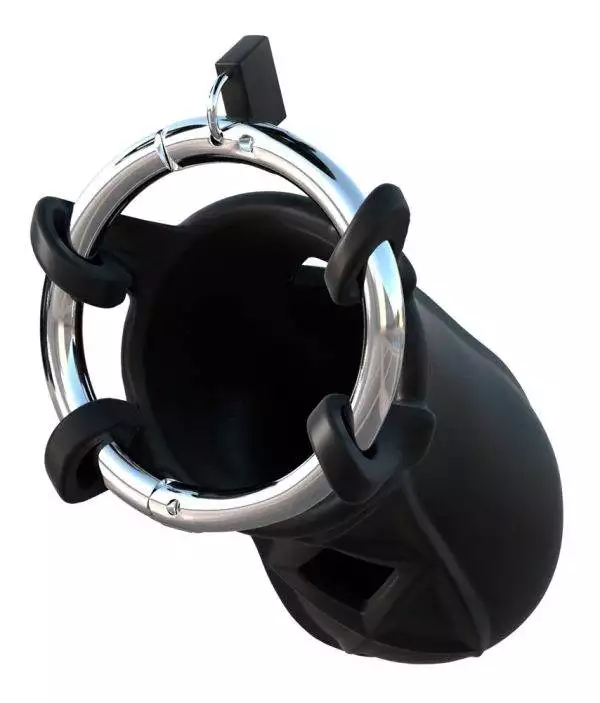 Fantasy C-Ringz - Keuschheitskäfig mit Metall-Schloss und Schlüsseln Schwarz/Silber