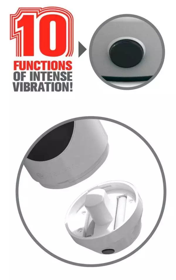 Pipedream Extreme Toyz - Mega Grip Vibrating Stroker Hautfarben hell/Weiß/Schwarz