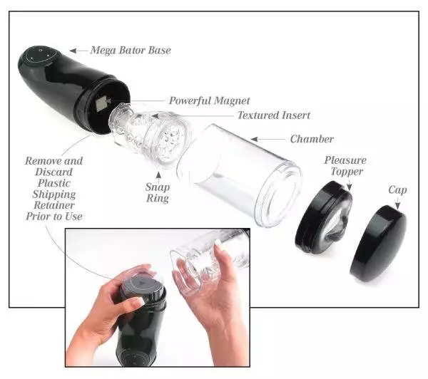 Pipedream Extreme Toyz - Mega-Bator Anus, automatischer Masturbator Schwarz/Transparent
