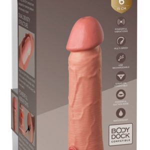 King Cock Elite - Naturvibrator 6" Dual Density mit Vibration Light