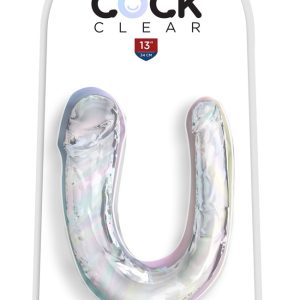 King Cock Clear Doppeldildo Medium Double Trouble Transparent 33cm Ø 2,3-4cm - Flexibel & Biegsam