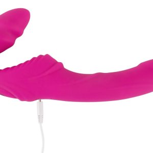 Joyful Moments Doppelvibrator "Twist & Play" - Silikon, wiederaufladbar, 9 Vibrationsmodi, ferngesteuert, 22 cm - Lila