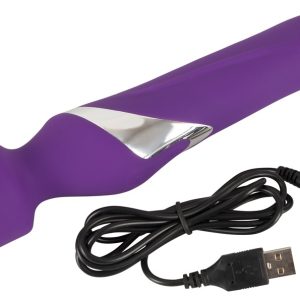 Javida Massagestab & Perlen-Vibrator Lila/Silber