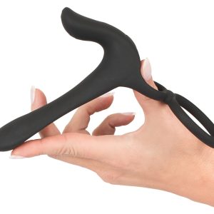 Black Velvets Paarvibrator - Penis-/Hodenring mit Vibro-Klit-Reizer