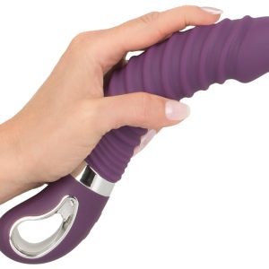 Sweet Smile Warming Soft Vibrator - 12 Vibrationsmodi, Rillen-Reizstruktur, wasserdicht Lila/Silber