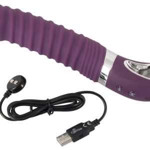 Sweet Smile Warming Soft Vibrator - 12 Vibrationsmodi, Rillen-Reizstruktur, wasserdicht Lila/Silber