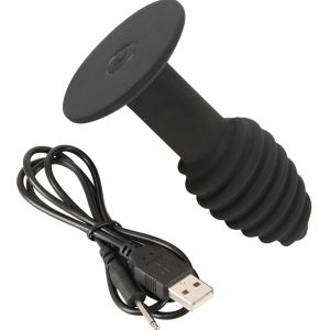 Black Velvets Vibro-Analplug mit Rillenstruktur