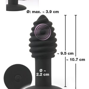 Black Velvets Vibro-Analplug mit Rillenstruktur