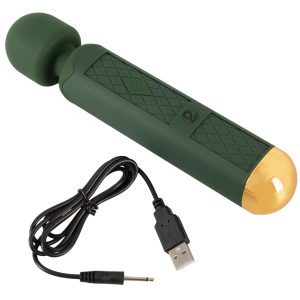 Emerald Love Luxus-Massagestab – 10 Vibrationsmodi, wasserdicht Grün/Gold