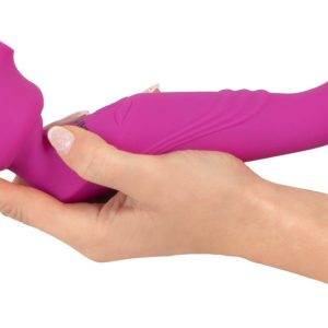 Javida Vibrator: Beidseitig nutzbar, 10 Modi, wiederaufladbar Himbeere