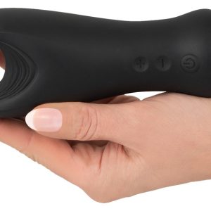 Rebel Cock Vibrator - Flexibler Masturbator mit 10 Vibrationsmodi Schwarz/Silber