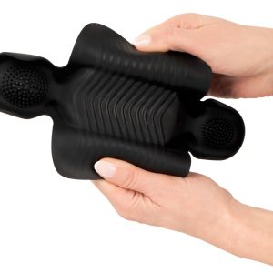 Rebel Vibrating Penis Trainer - Handlicher Masturbator mit 3 Motoren Schwarz/Rot