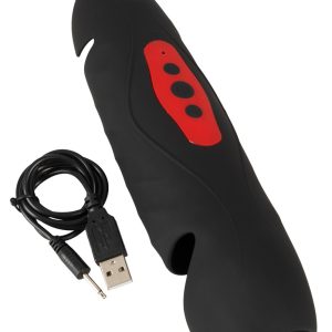 Rebel Vibrating Penis Trainer - Handlicher Masturbator mit 3 Motoren Schwarz/Rot