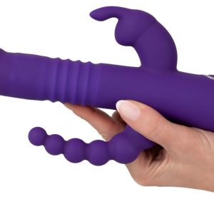 Sweet Smile Triple Thrusting V - Stoßvibrator mit Klitoris- und Analvibrator