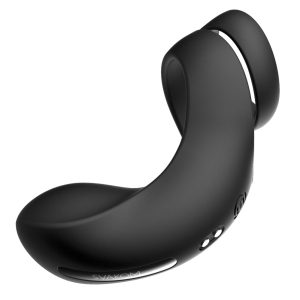 SVAKOM Benedict - Penis-/Hodenring mit Perineum-Vibrator Schwarz/Silber