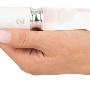 Liaison Straight LED Vibrator - Silikon & Glas, 10 Vibrationsmodi, wiederaufladbar Weiß/Transparent