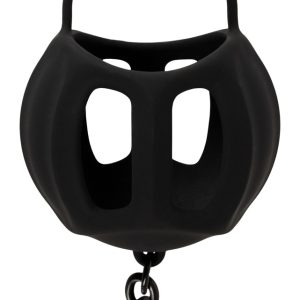 Black Velvets Ball cage with butt plug - Penisring, Hodenkäfig und Analplug aus Silikon