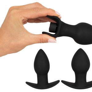 Black Velvets Analplug Set mit Vibrobullet - 3er Pack