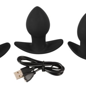 Black Velvets Analplug Set mit Vibrobullet - 3er Pack