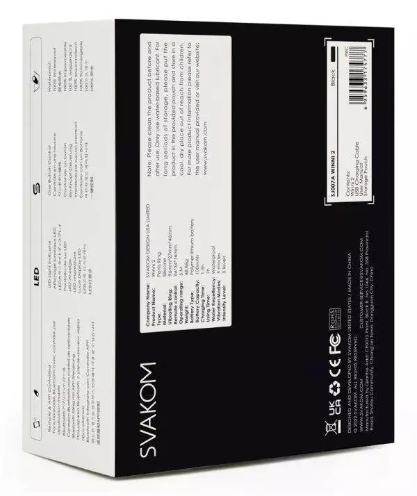 SVAKOM Winni 2 - Vibro-Penisring mit App-Steuerung Schwarz/Gold