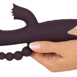 Javida Triple Vibe - Flexibler Rabbitvibrator mit Analstimulator Lila/Gold