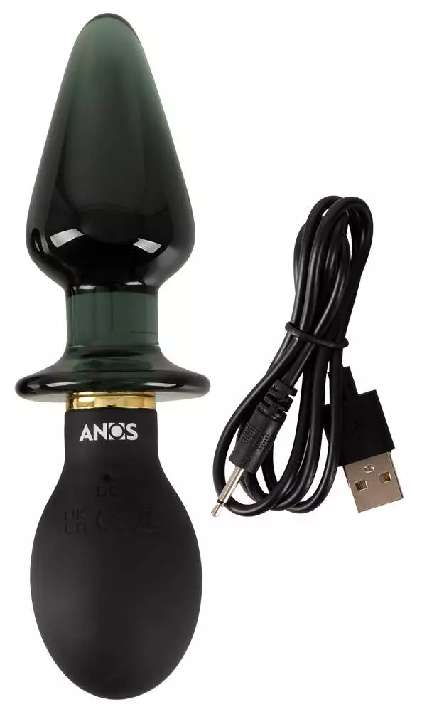 ANOS Double-Ended Vibro-Analplug - Silikon & Glas ANOS Double-Ended Vibro-Analplug - Silikon & Glas