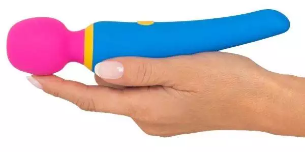 You2Toys - Kompakter wand vibrator, trendiges Color-Blocking Blau/Pink/Gelb