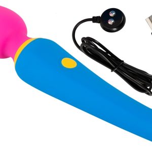 You2Toys - Kompakter wand vibrator, trendiges Color-Blocking Blau/Pink/Gelb