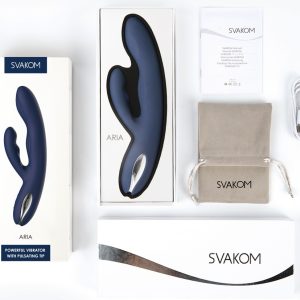 SVAKOM Aylin - Rabbitvibrator mit pulsierender Spitze Blau/Silber