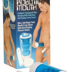 Seven Creations - Mund Masturbator, 21 cm, stufenlos regelbar Blau/Weiß