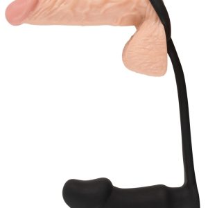 Black Velvets Vibro-Analplug mit Penis-/Hodenring