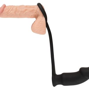 Black Velvets Vibro-Analplug mit Penis-/Hodenring