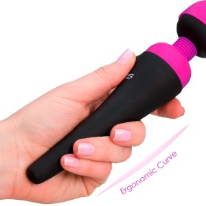 Palmpower Massagestab - Flexibler Kopf, sanfte bis intensive Vibrationen, wasserdicht, wiederaufladbar Schwarz/Pink