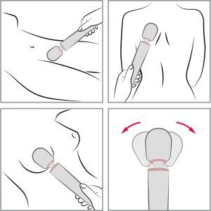 le Wand Massagestab - Großer Massagekopf, 20 Vibrationsmodi Anthrazit, Silber