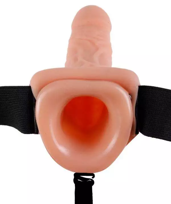 Fetish Fantasy Series - Vibrating Hollow StrapOn Hautfarben hell/Schwarz