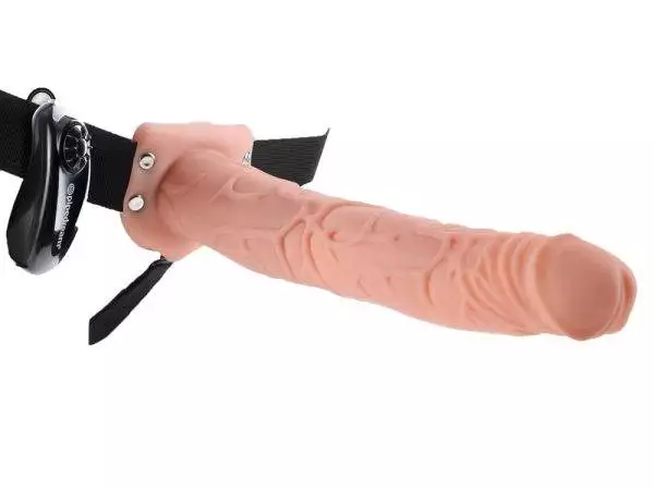 Fetish Fantasy Series - Vibrating Hollow StrapOn Hautfarben hell/Schwarz