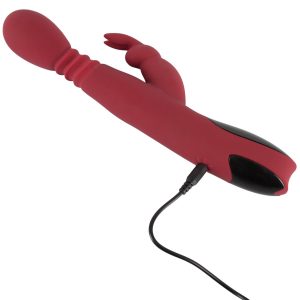 You2Toys Rabbitvibrator - sinnlich bewegliche Öhrchen, 10 Vibrationsmodi, stoß- und rotationsstufen, wasserdicht Rot/Schwarz