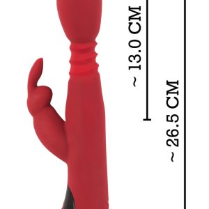 You2Toys Rabbitvibrator - sinnlich bewegliche Öhrchen, 10 Vibrationsmodi, stoß- und rotationsstufen, wasserdicht Rot/Schwarz