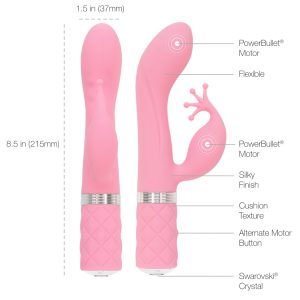 PILLOW TALK Royal Rabbit - Samtiger Rabbitvibrator mit Swarovski®-Design Pink