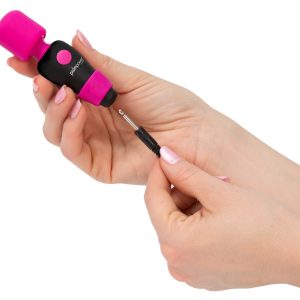 palmpower Mini - Handlicher Massagestab mit großem Kopf Pink/Schwarz