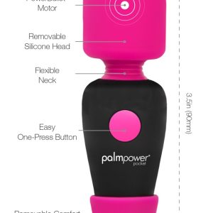 palmpower Mini - Handlicher Massagestab mit großem Kopf Pink/Schwarz