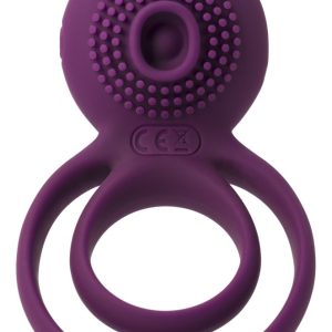 SVAKOM Tammy Violet - Vibro-Penisring mit Hodenring, genoppter Stimulationsaufsatz, 5 Vibrationsmodi, wiederaufladbar Lila/Silber