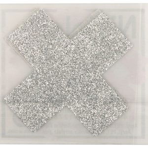 Diamond Cross Nippel-Aufkleber, Silber Glitzer, 1 Paar